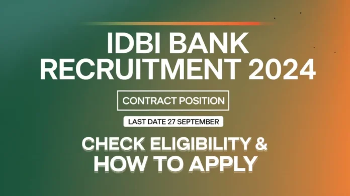 IDBI Bank Recruitment 2024 Notification